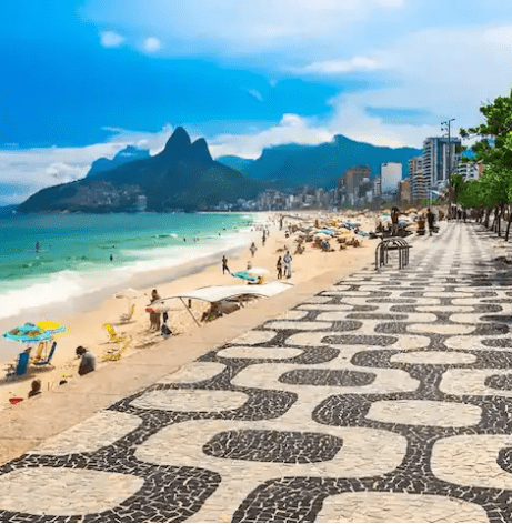 Cobblestone path on Copacabana beach, Rio de Janeiro.