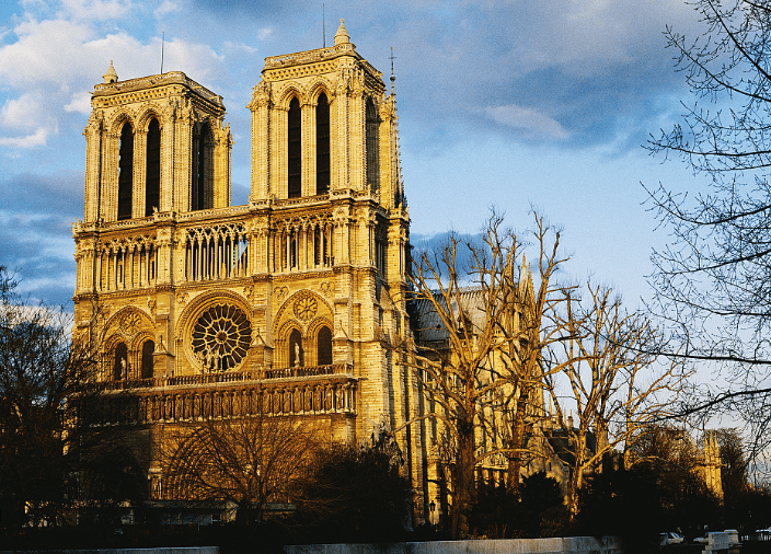 Notre Dame Cathedral in Paris, France.