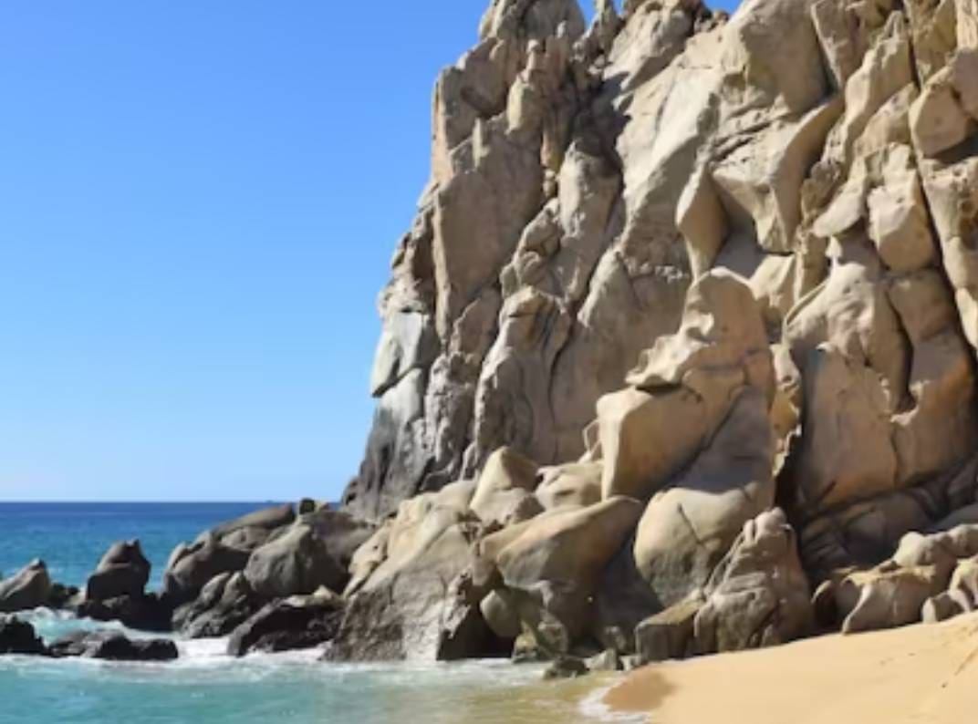 Rocky cliffside beach in Cabo San Lucas.