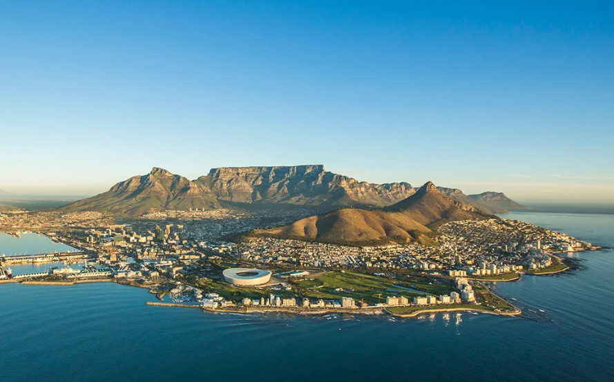 Aerial view of Cape Town, South Africa.