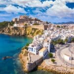 Coastal view of a picturesque European town.