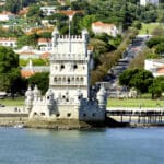 Belem Tower by the water in Lisbon.