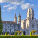 Famous Jeronimos Monastery in Lisbon , Portugal